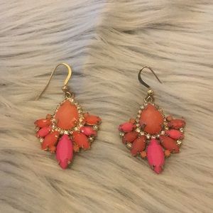 Pink & Orange dangle earrings